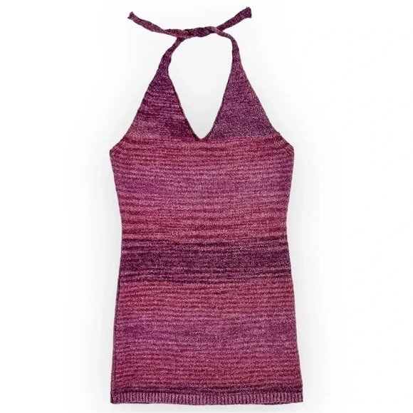 Handmade Knit Halter Mini Dress - Picture 1 of 6